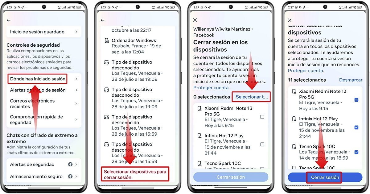 Cierra sesión en todos los dispositivos