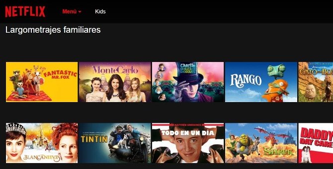 Cine familiar en Netflix y cine infantil