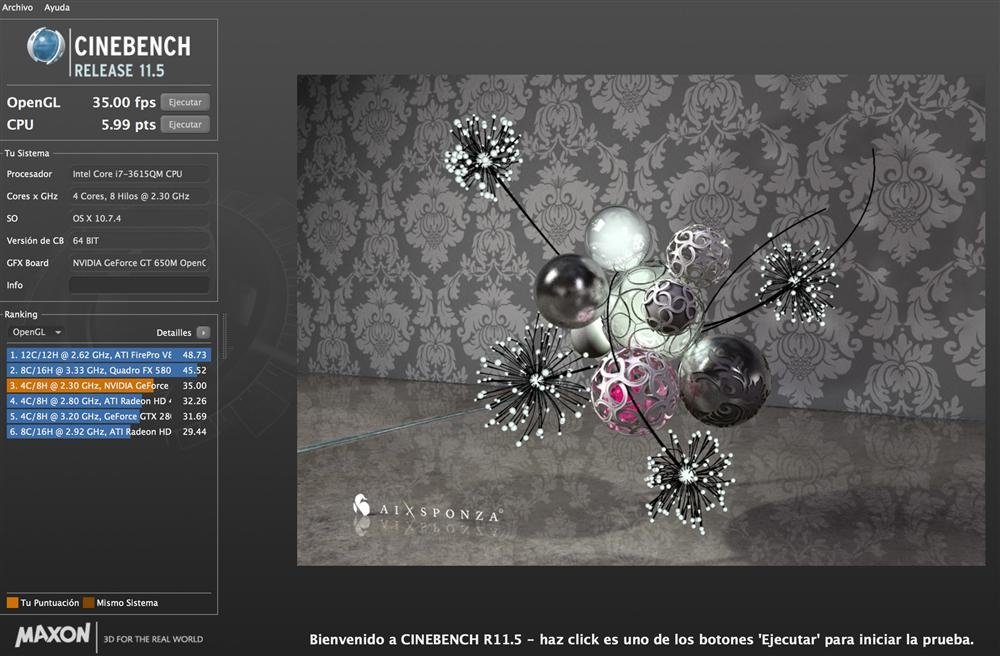 Cinebench Macbook Retina