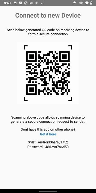 Código QR para transferir datos