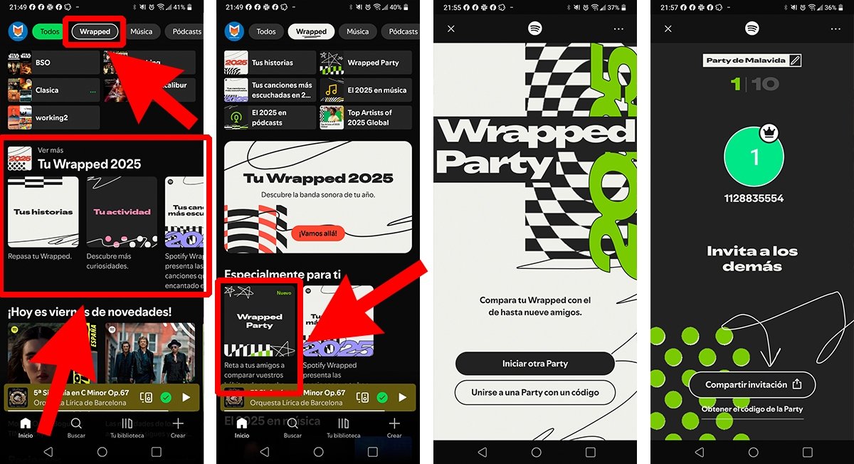 Cómo acceder a Wrapped Party en Spotify