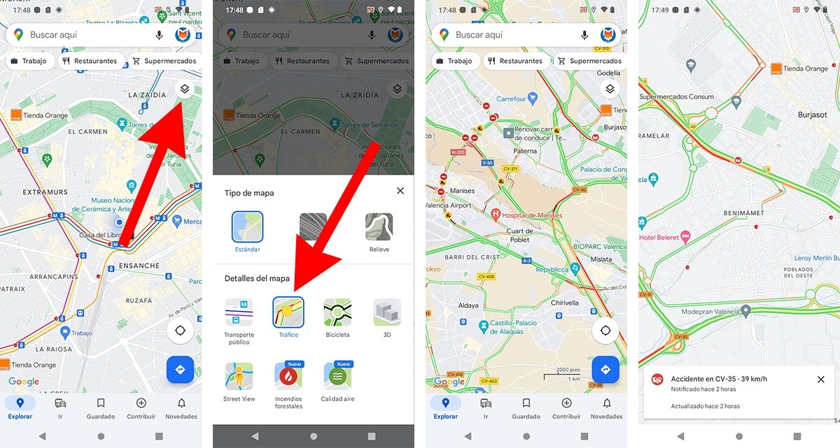 Cómo activar el mapa del tráfico en Google Maps