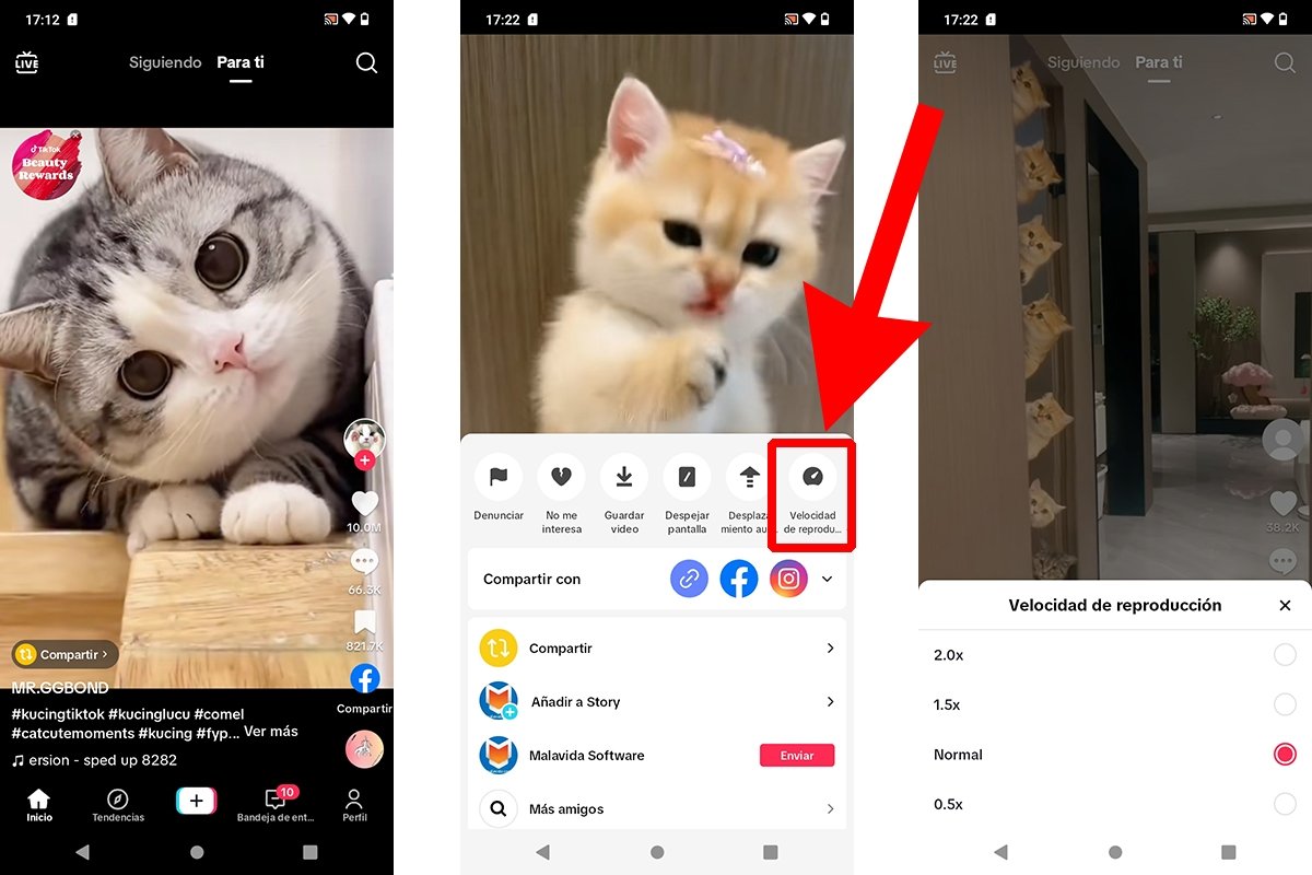 Cómo aumentar o disminuir la velocidad de reproducción de vídeos en TikTok