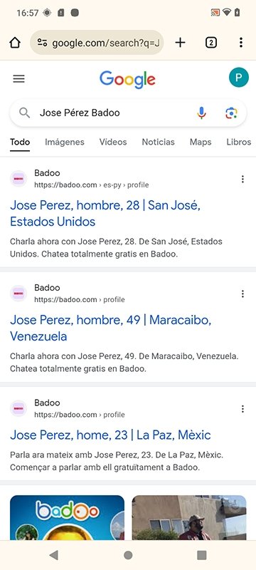 Cómo buscar usuarios de Badoo en Google por su nombre y apellido