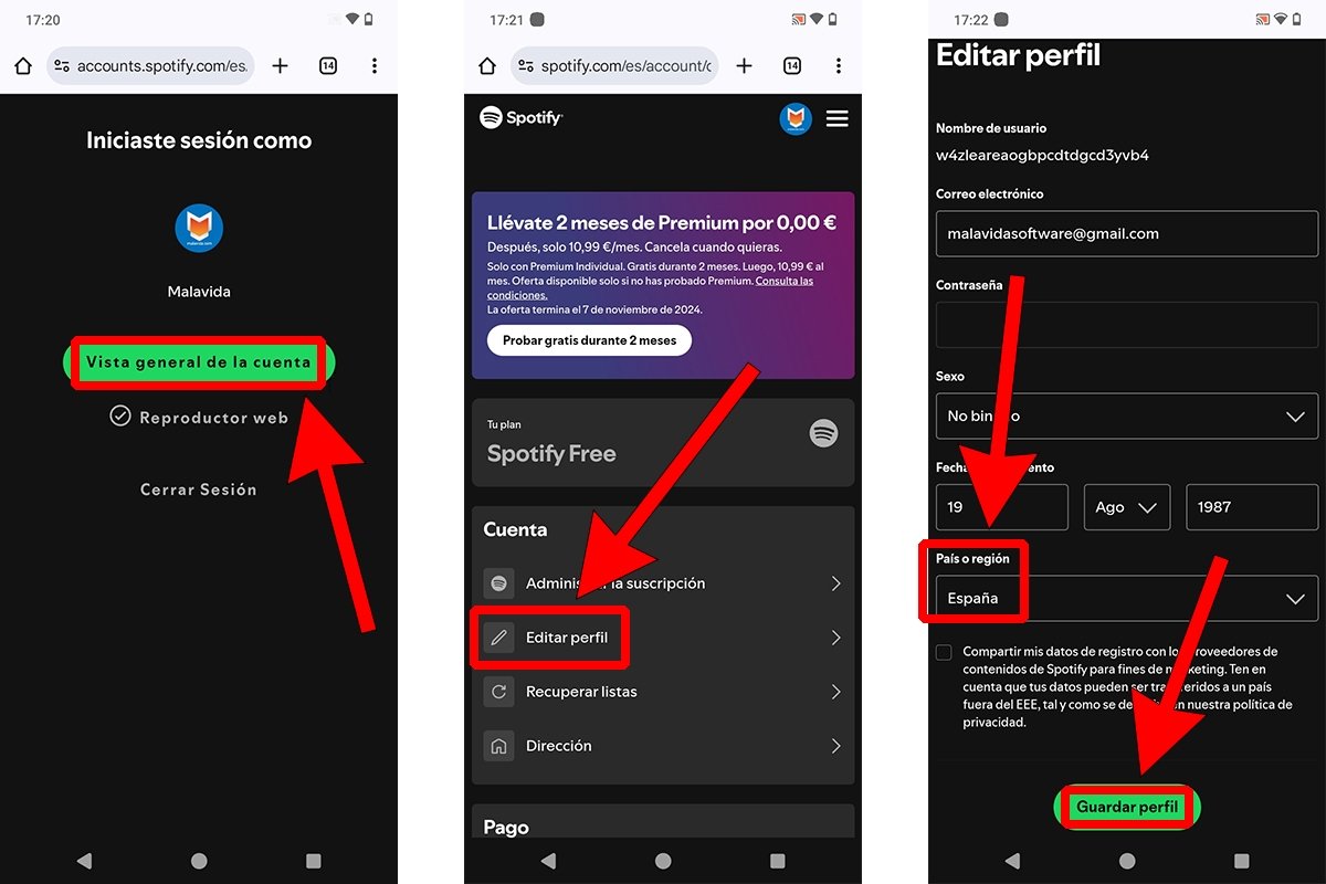 Cómo cambiar de región en Spotify