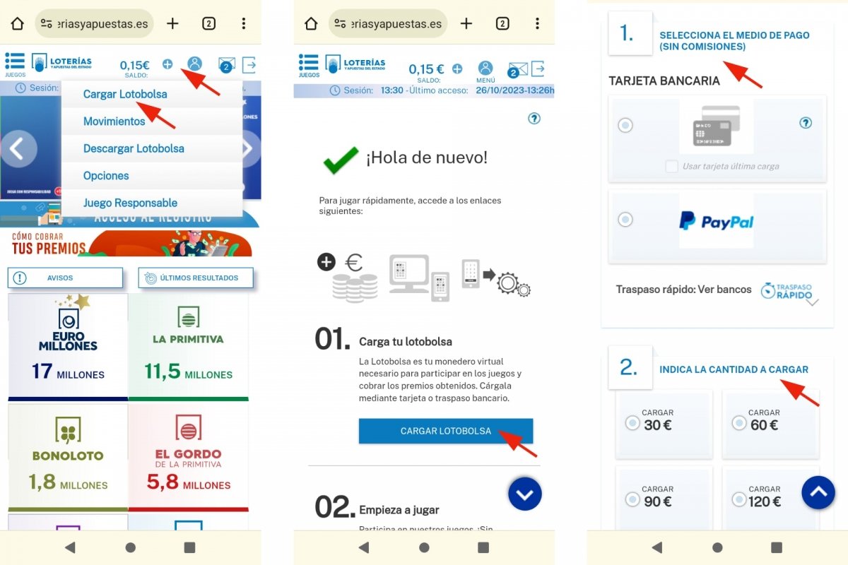 Cómo cargar dinero para hacer una quiniela online