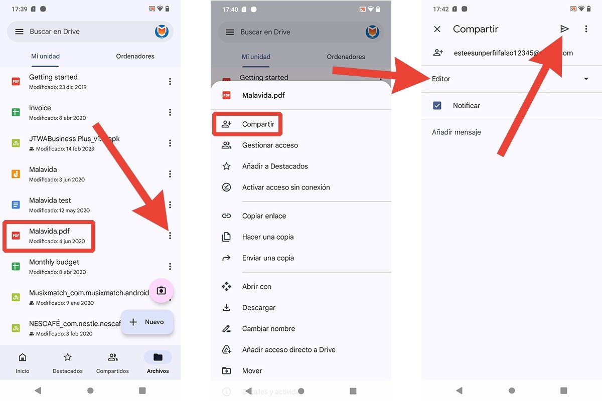 Cómo compartir archivos y carpetas de Google Drive con personas concretas