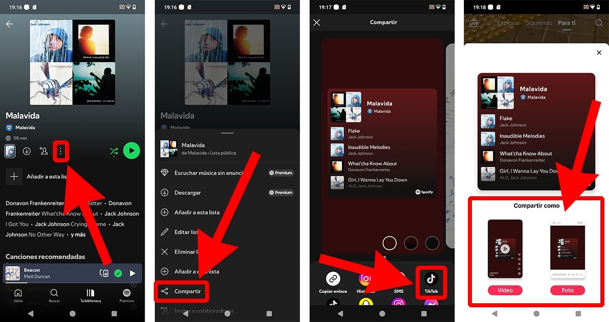 Cómo compartir canciones y listas de reproducción de Spotify en TikTok