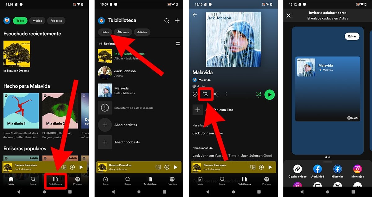 Cómo compartir una playlist en Spotify y hacerla colaborativa
