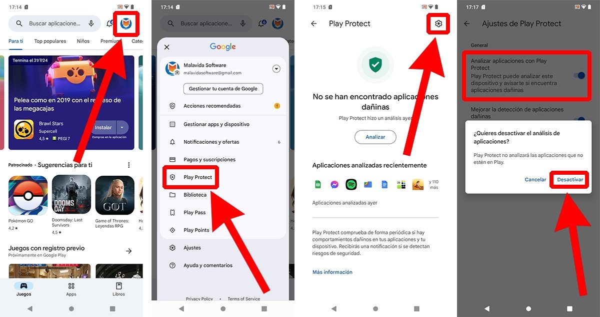Cómo desactivar Google Play Protect para evitar que analice tus apps