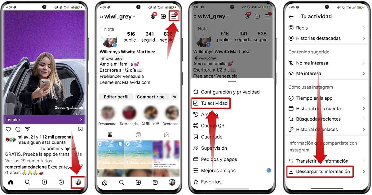 Cómo descargar los audios que has enviado por Instagram