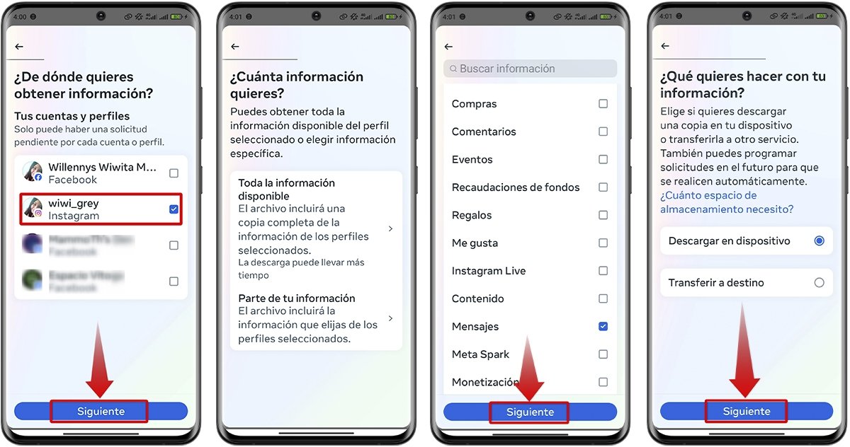 Cómo descargar una copia de la información de Instagram