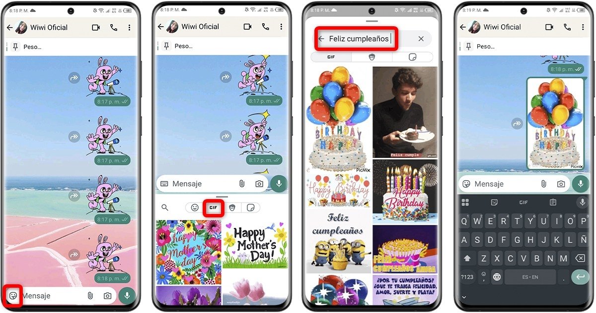 Cómo enviar un GIF de cumpleaños en WhatsApp