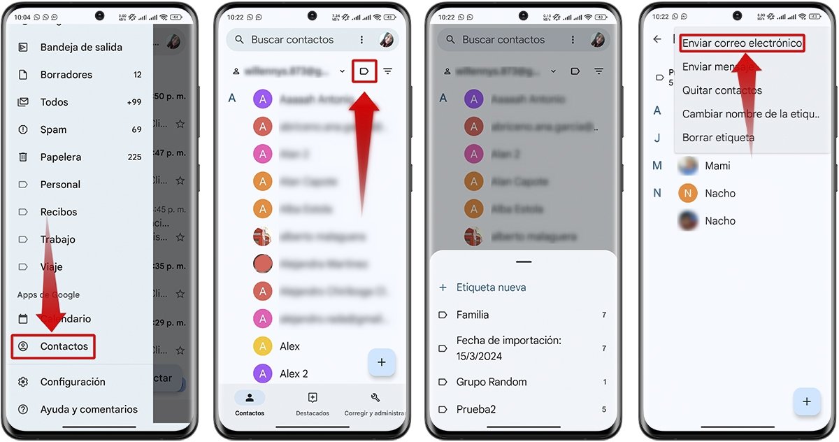 Cómo enviar un mensaje a un grupo de correos en Gmail desde el móvil