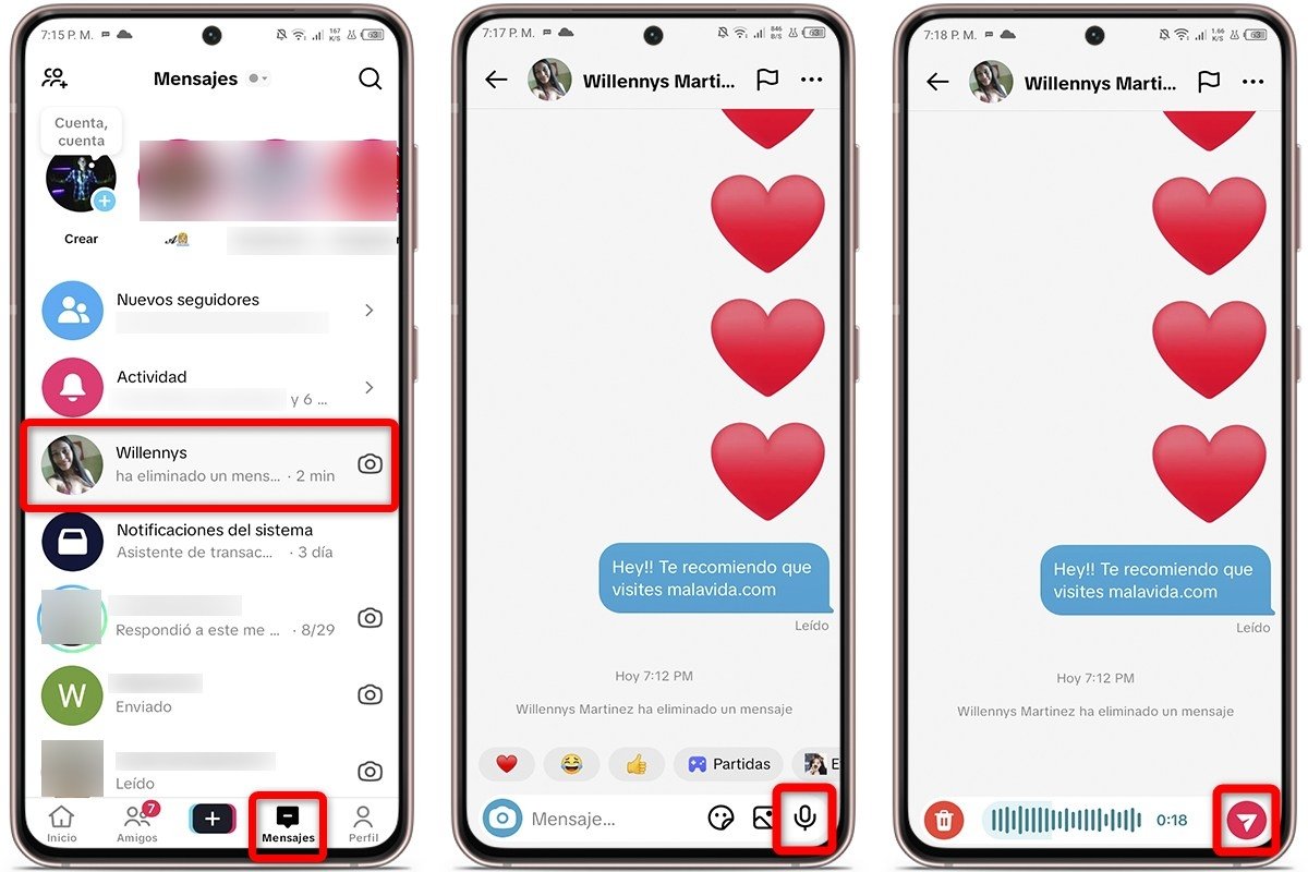 Cómo enviar un mensaje de voz por DM en TikTok