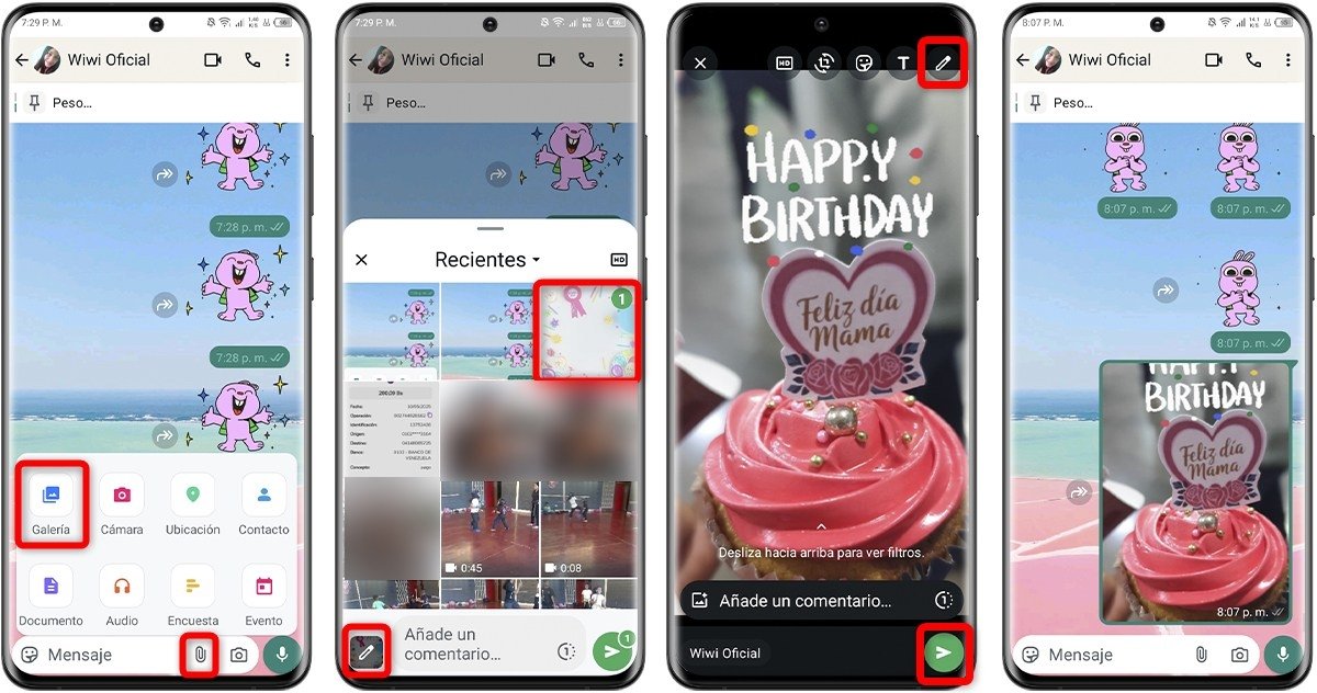 Cómo enviar una foto de cumpleaños en WhatsApp
