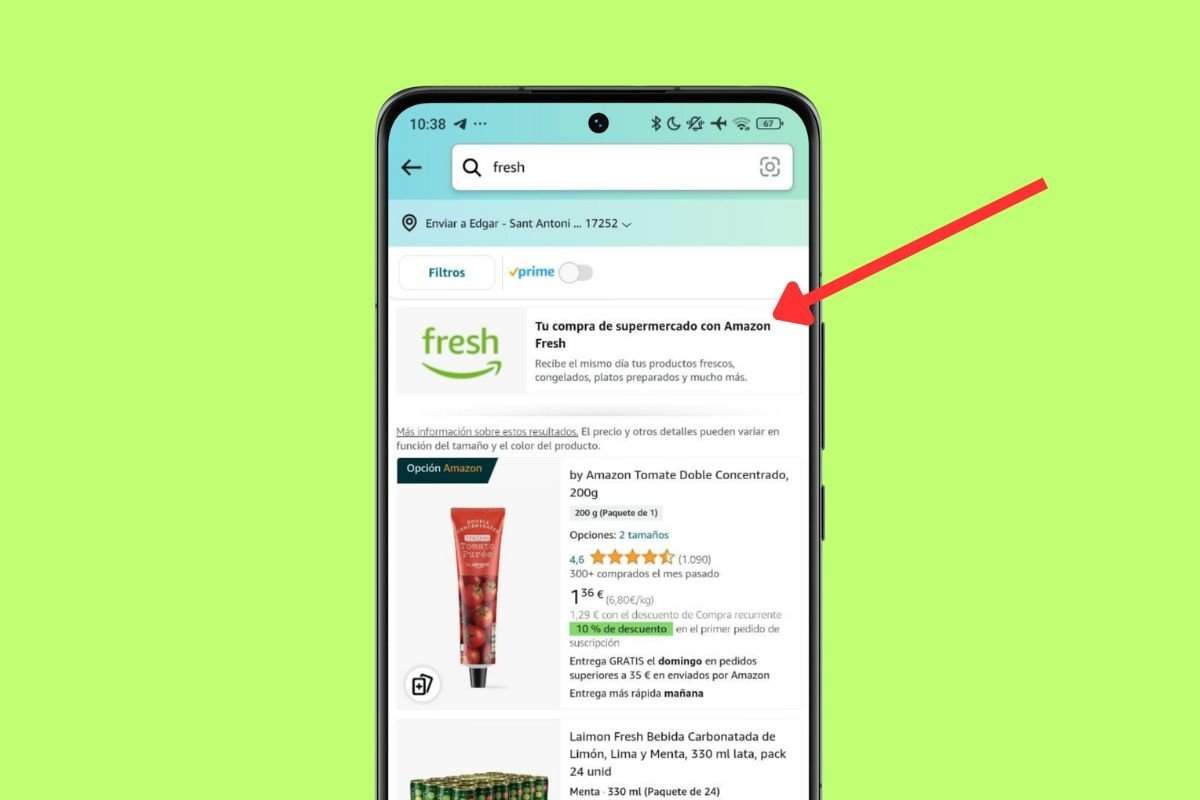 Cómo localizar Amazon Fresh en la app de Amazon
