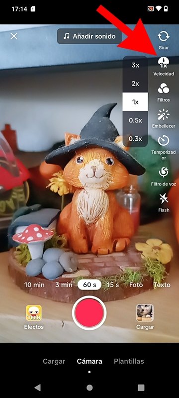 Cómo modificar la velocidad de los vídeos grabados en TikTok