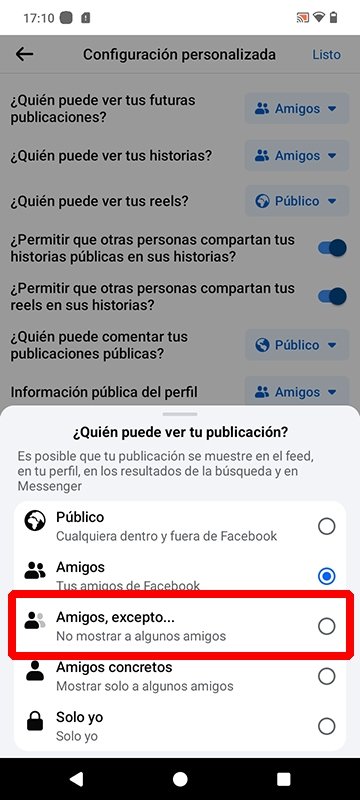 Cómo ocultar tus publicaciones de Facebook a una persona en concreto