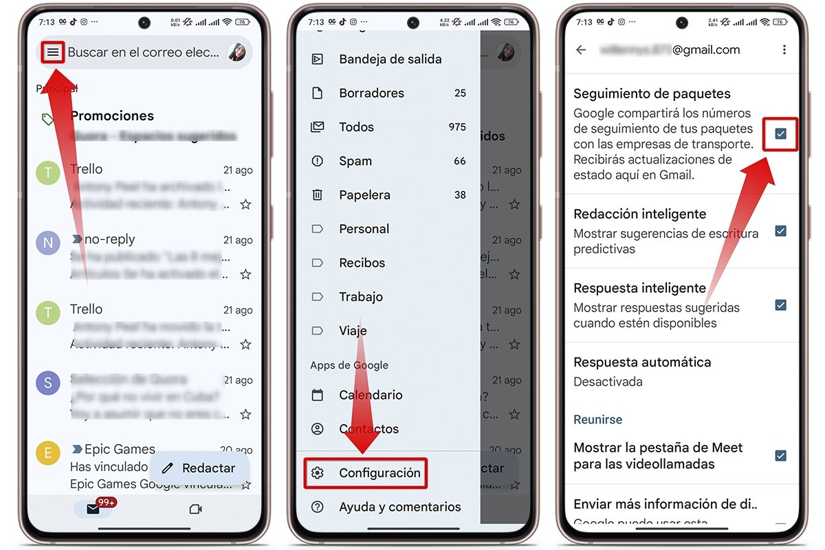 Cómo rastrear un paquete con Gmail