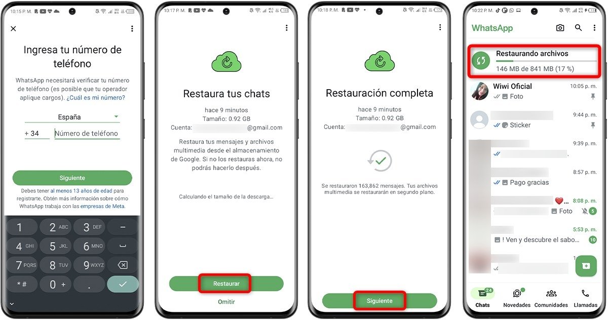 Cómo recuperar stickers mediante la copia de seguridad de WhatsApp