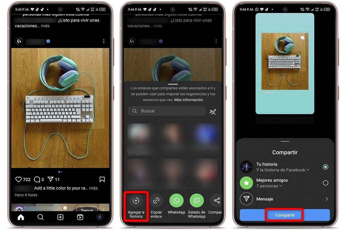 Cómo repostear fotos y vídeos en Instagram - Apps móviles