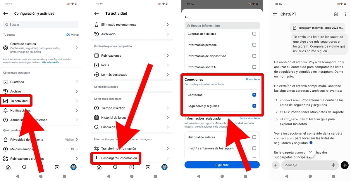 Cómo saber quién ha dejado de seguirte en Instagram con ChatGPT