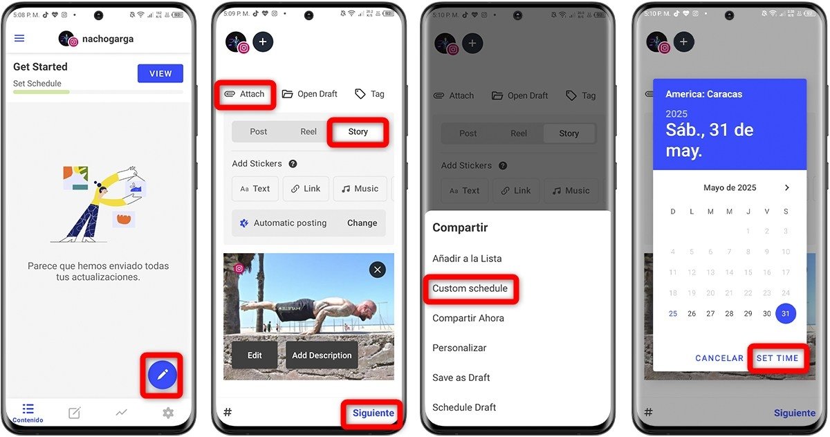 Cómo se programan historias en Instagram con Buffer