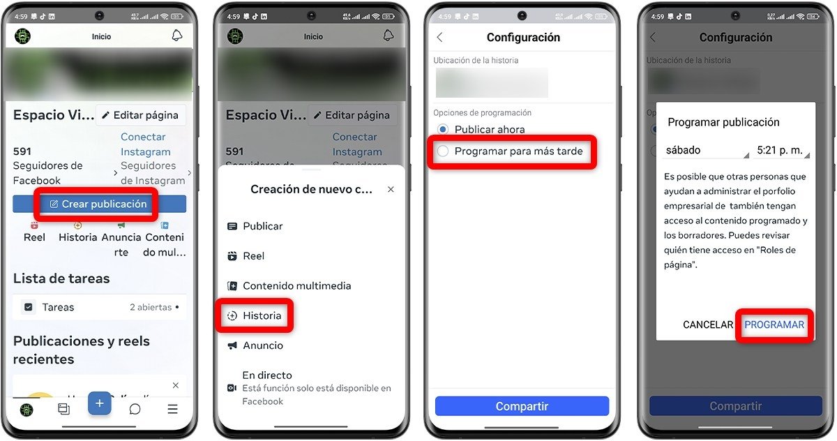 Cómo se programan historias en Instagram - Meta Business Suite