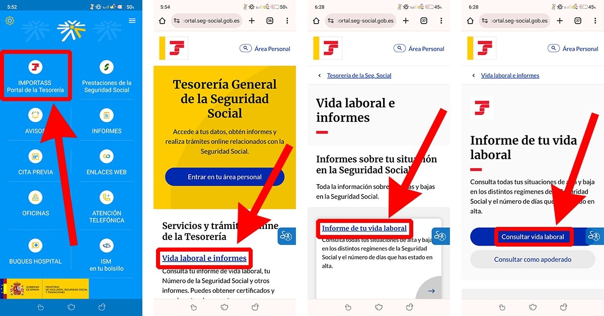 Cómo solicitar la vida laboral en la app de la Seguridad Social