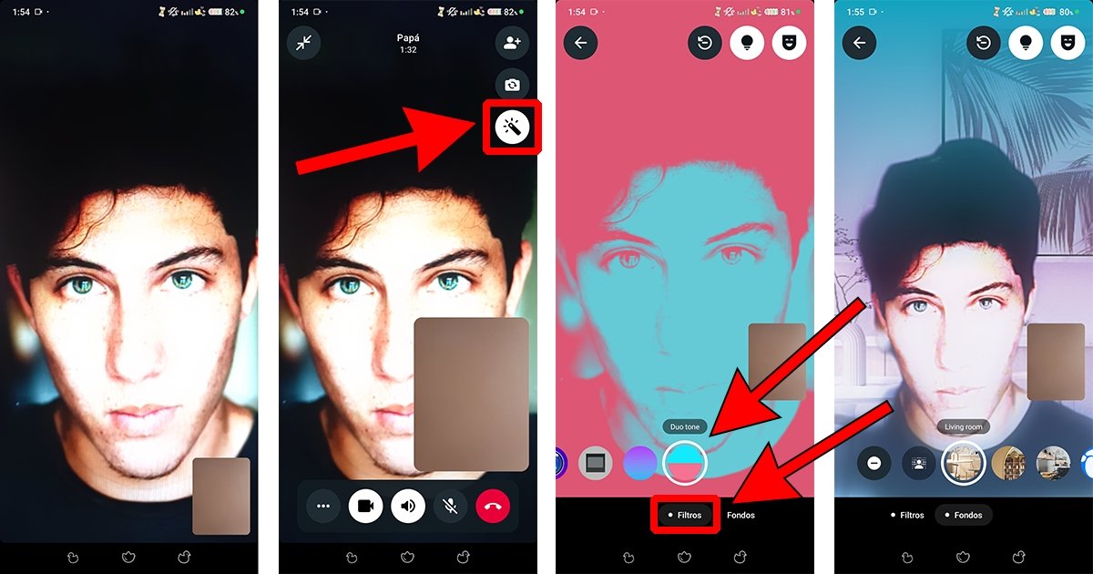 Cómo usar filtros en las videollamadas de WhatsApp