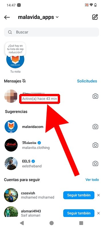 Cómo ver la última hora de conexión de alguien en Instagram