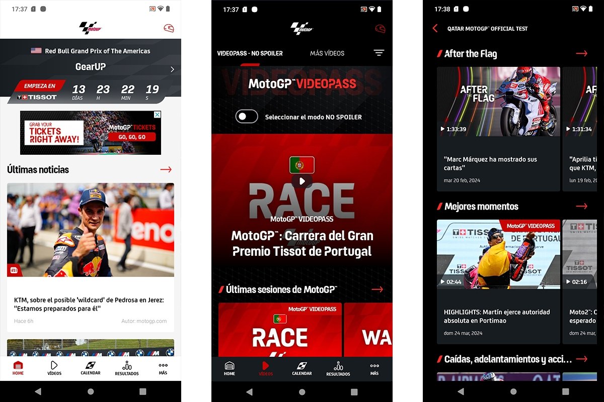 Cómo ver las carreras de MotoGP en la app MotoGP
