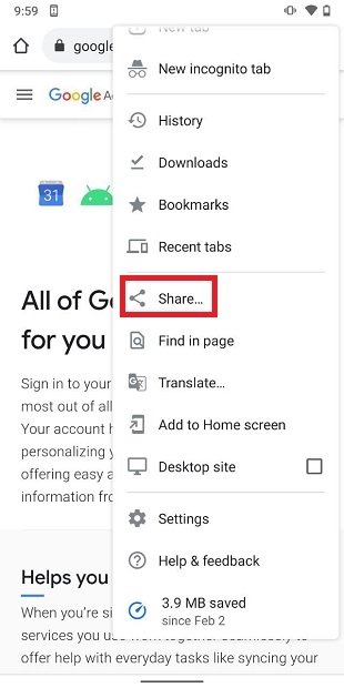 Compartir desde Chrome
