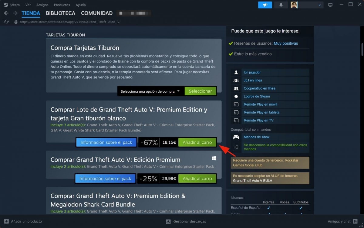 Comprar GTA V en Steam