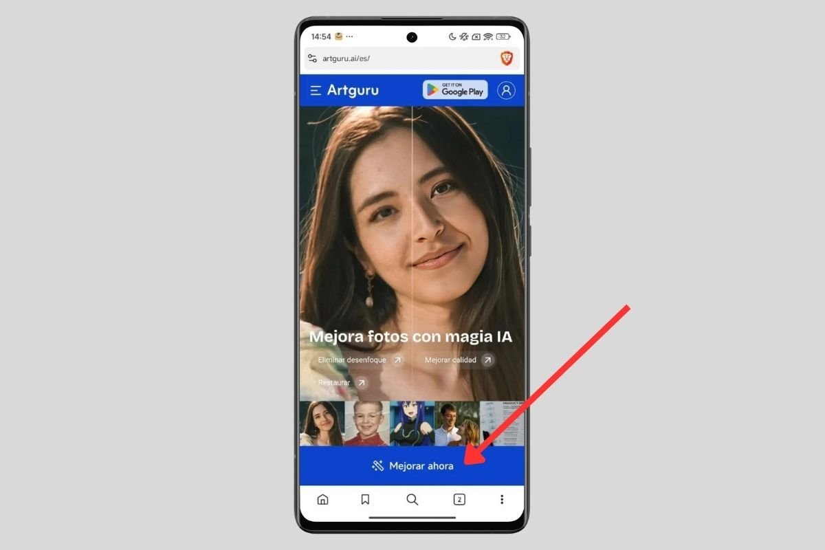 Con este botón azul empiezas el proceso