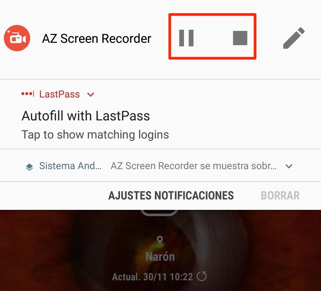 Con estos controles se puede pausar o detener la captura