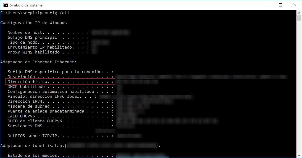 Con un comando se puede averiguar la MAC en Windows