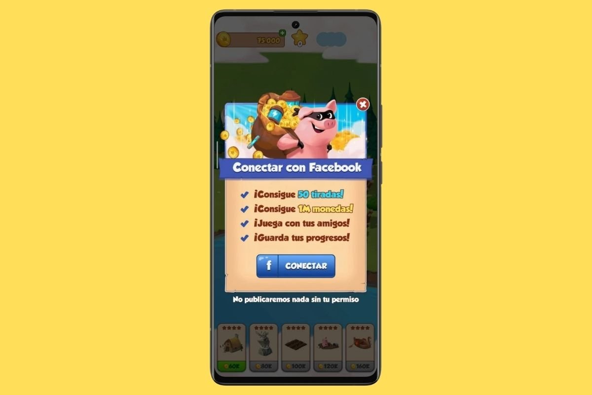 Conectar el juego con Facebook ya te proporciona tiradas gratis