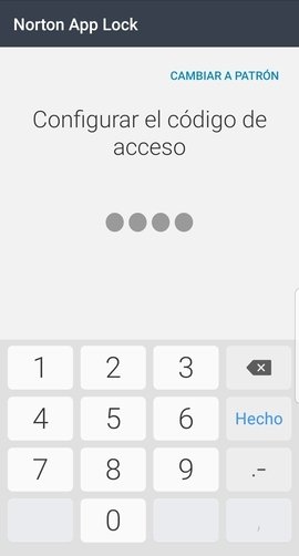 Configuración de código PIN en Norton App Lock