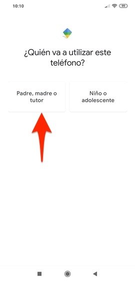 Configuración del teléfono del tutor en Family Link