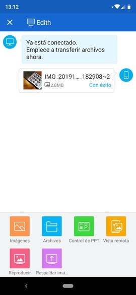 Confirmación de envío en SHAREit para Android