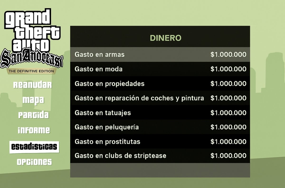 Consigue dinero infinito para gastar en lo que quieras en GTA San Andreas
