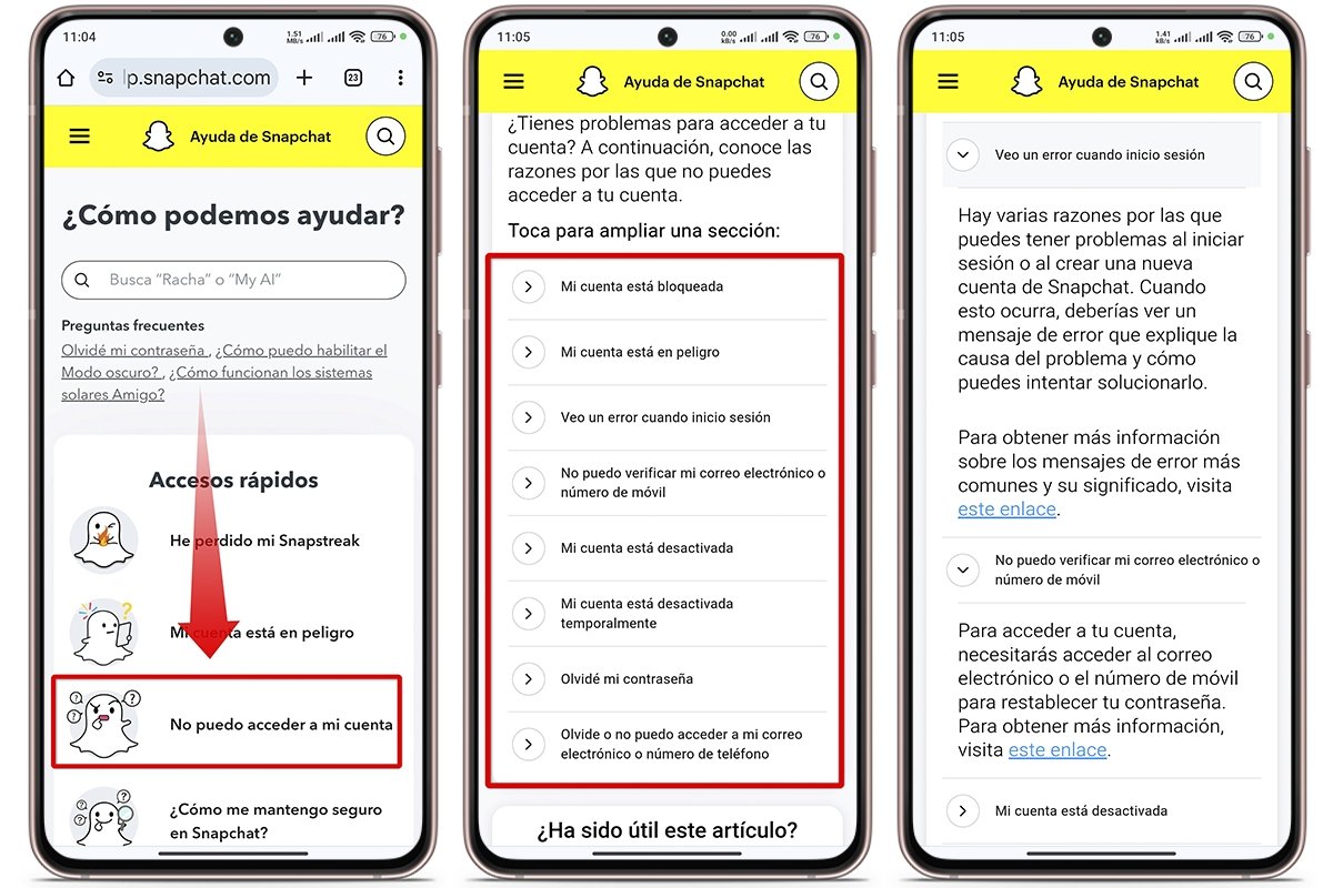 Contacta directamente con Snapchat