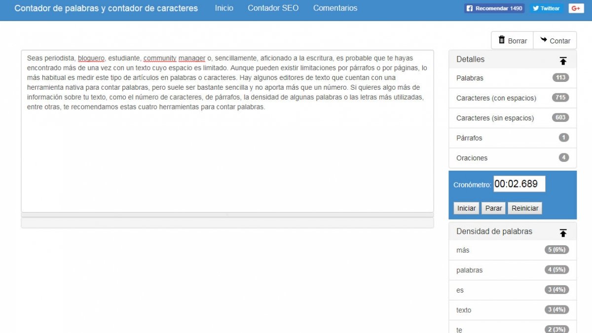 Contador de palabras