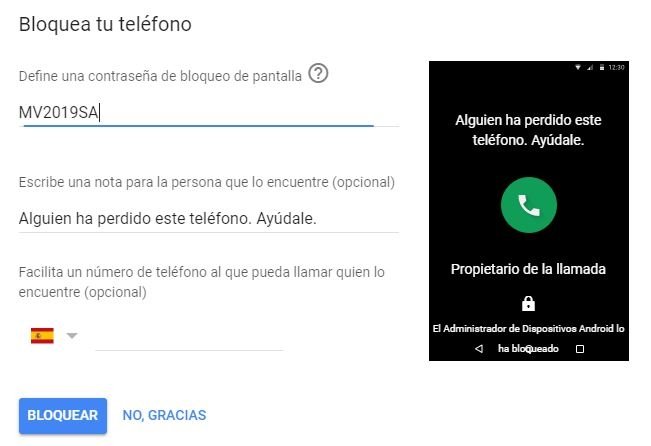 Contraseña de desbloqueo de Android