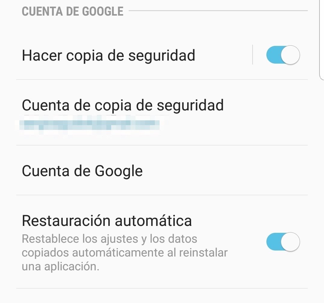 Copia de seguridad de Google
