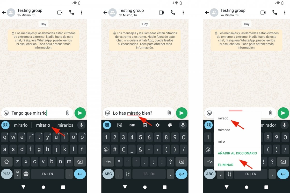 Corrector ortográfico al escribir en WhatsApp