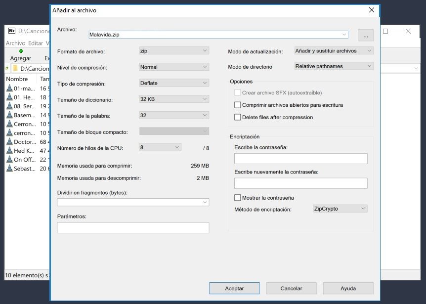 Creación de un archivo comprimido con 7Zip