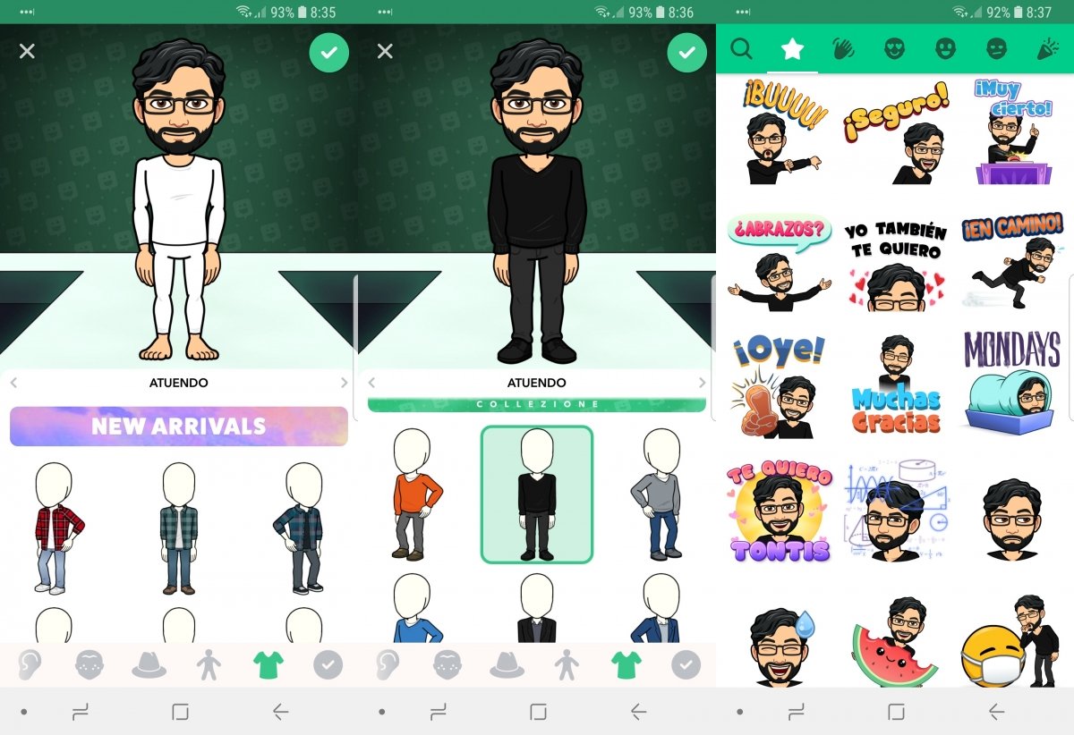 Creación de un avatar en Bitmoji